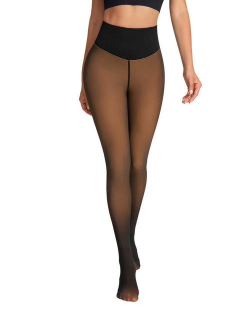 Second Skin | Sheer-Effect Fleece-Lined Tights